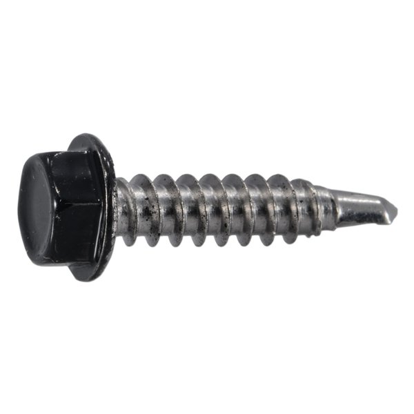 Midwest Fastener Self-Drilling Screw, #8 x 3/4 in, Painted Stainless Steel Hex Head Hex Drive, 15 PK 39602